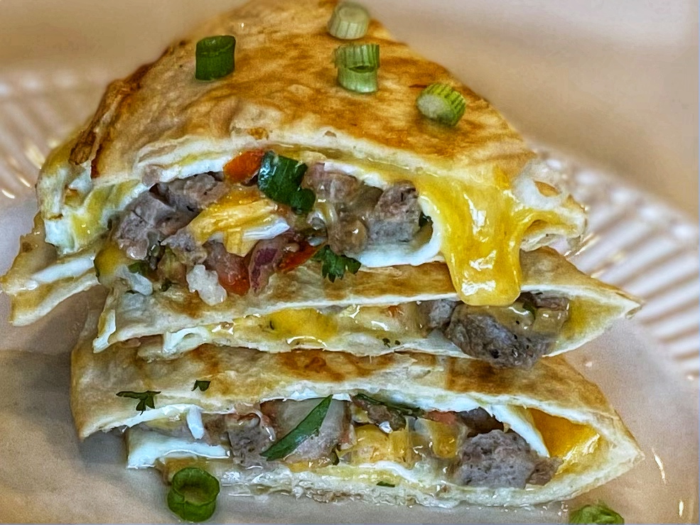 Sausage breakfast quesadilla Fit Foodie Chicks