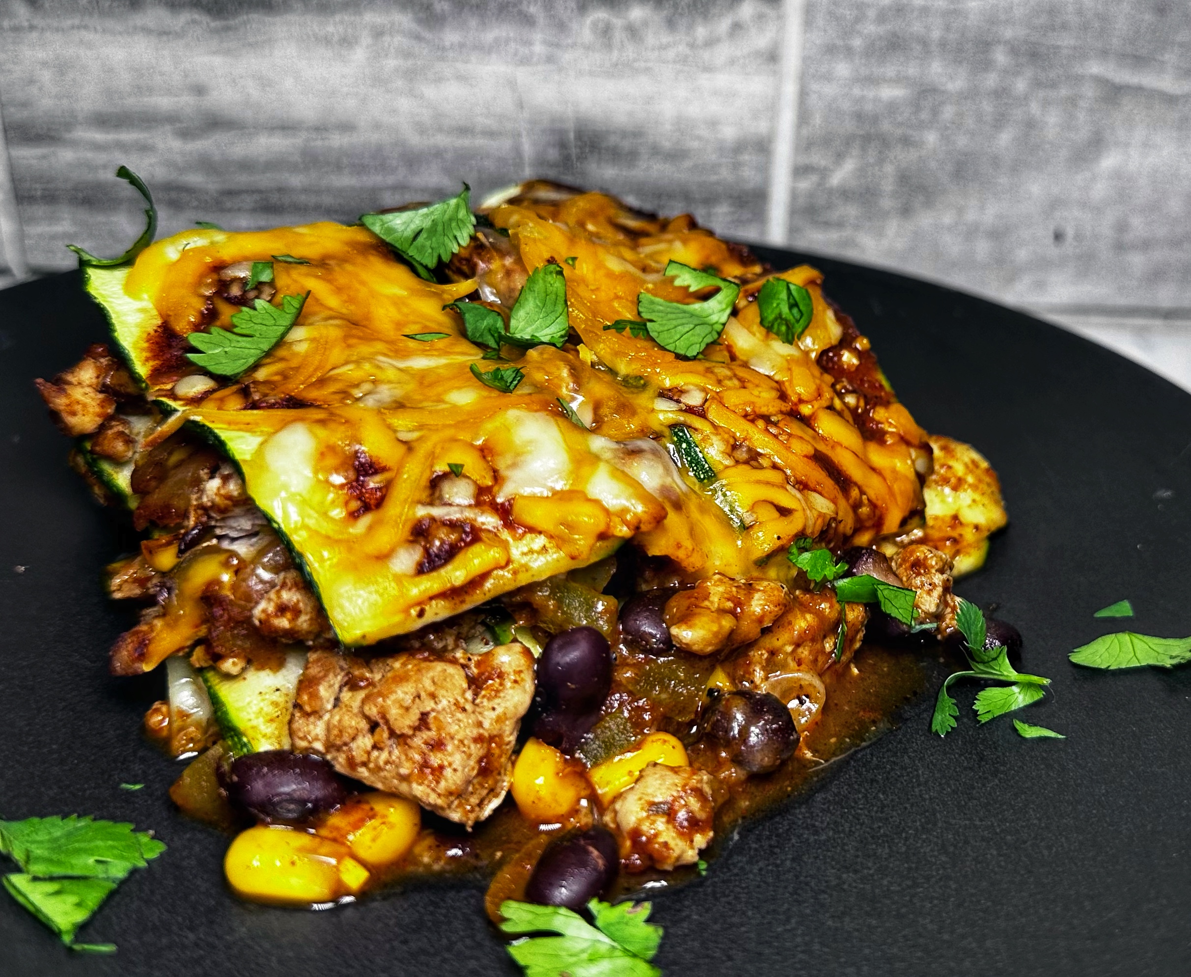 Turkey, zucchini, enchilada casserole Fit Foodie Chicks